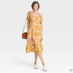 Women's Puff Short Sleeve Tiered A-Line Dress-Knox Rose™Size S New With Tags 12